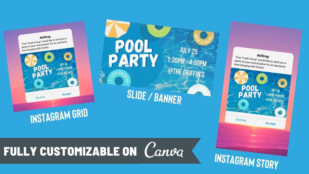 Pool Party Canva Graphics Kit image number null